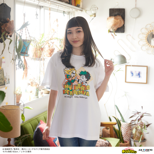 アニメ『僕のヒーローアカデミア』 第4期  シーンイラストTシャツ 1（緑谷出久＆オールマイト）