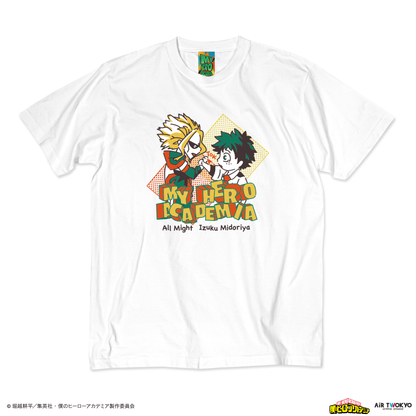 アニメ『僕のヒーローアカデミア』 第4期  シーンイラストTシャツ 1（緑谷出久＆オールマイト）