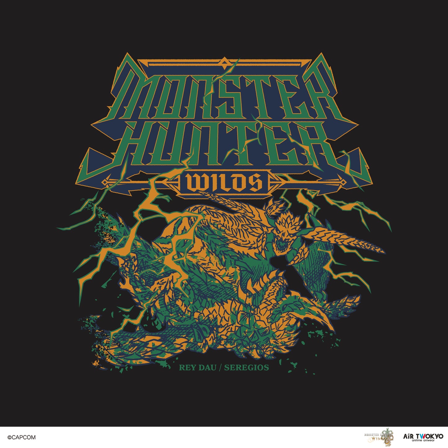 『モンスターハンターワイルズ』第2弾 シーンイラストTシャツ 2（レ・ダウ×セルレギオス）
