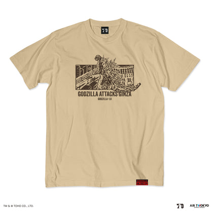 ゴジラ70周年記念『ゴジラ-1.0』シーンイラストTシャツ3（ゴジラ銀座襲来）
